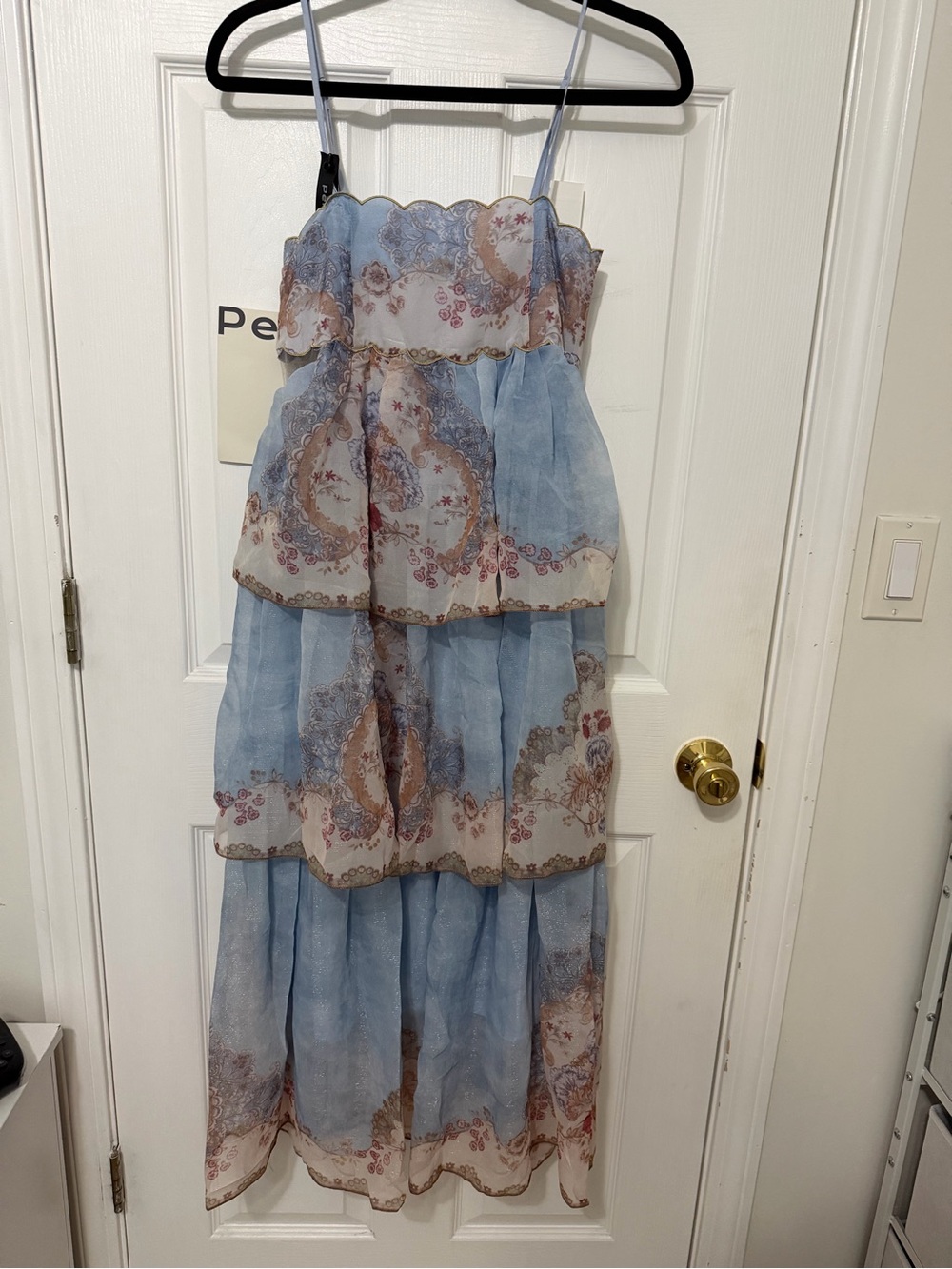 Light Blue Tiered Spaghetti-Strap Maxi Dress - Picture 2 of 4